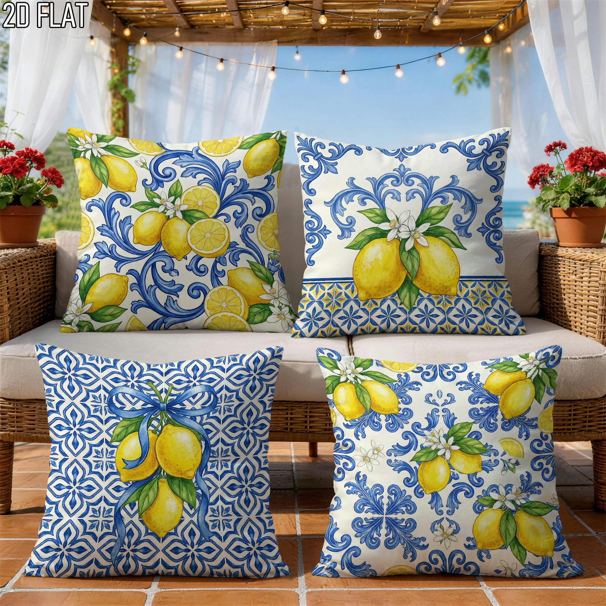 4Pcs Italian Summer Style Thro - Ceramic Tile Blank 评论和价格