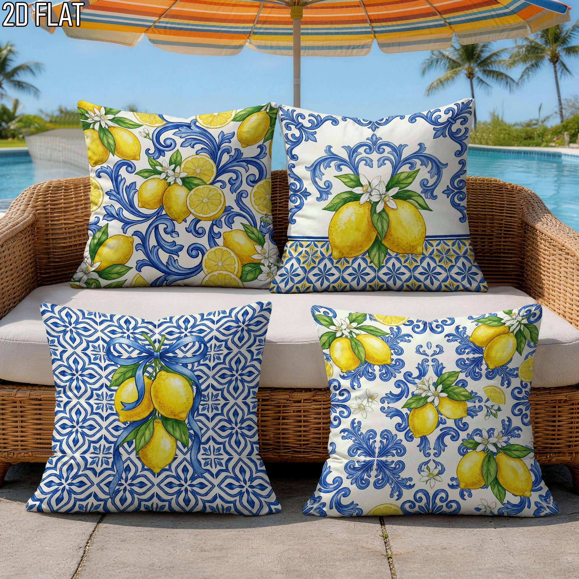 4Pcs Italian Summer Style Thro - Ceramic Tile Blank 评论和价格