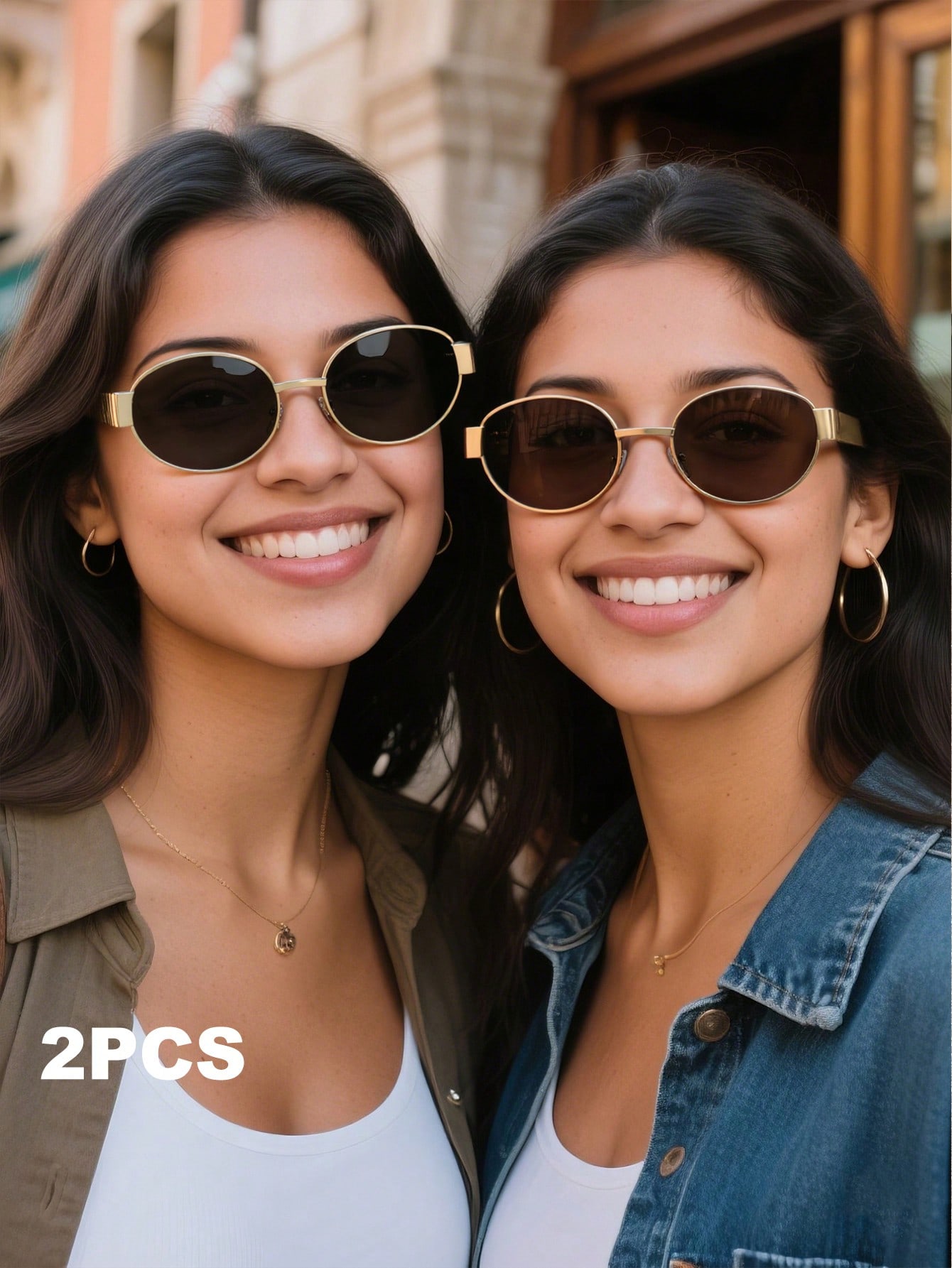 2Pcs Women's Metal Frame Oval  - Metal Photo Panel 评论和价格