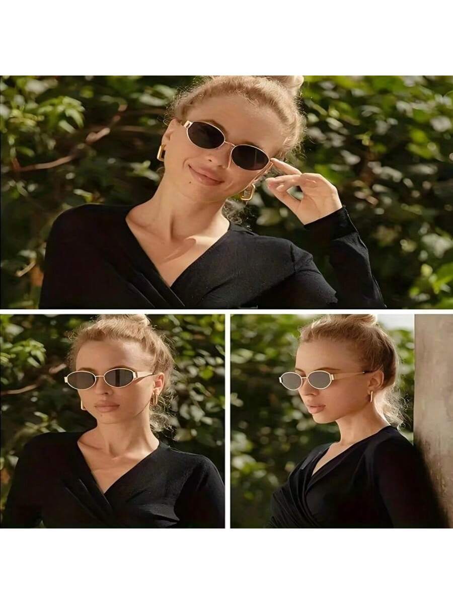 2Pcs Women's Metal Frame Oval  - Metal Photo Panel 评论和价格