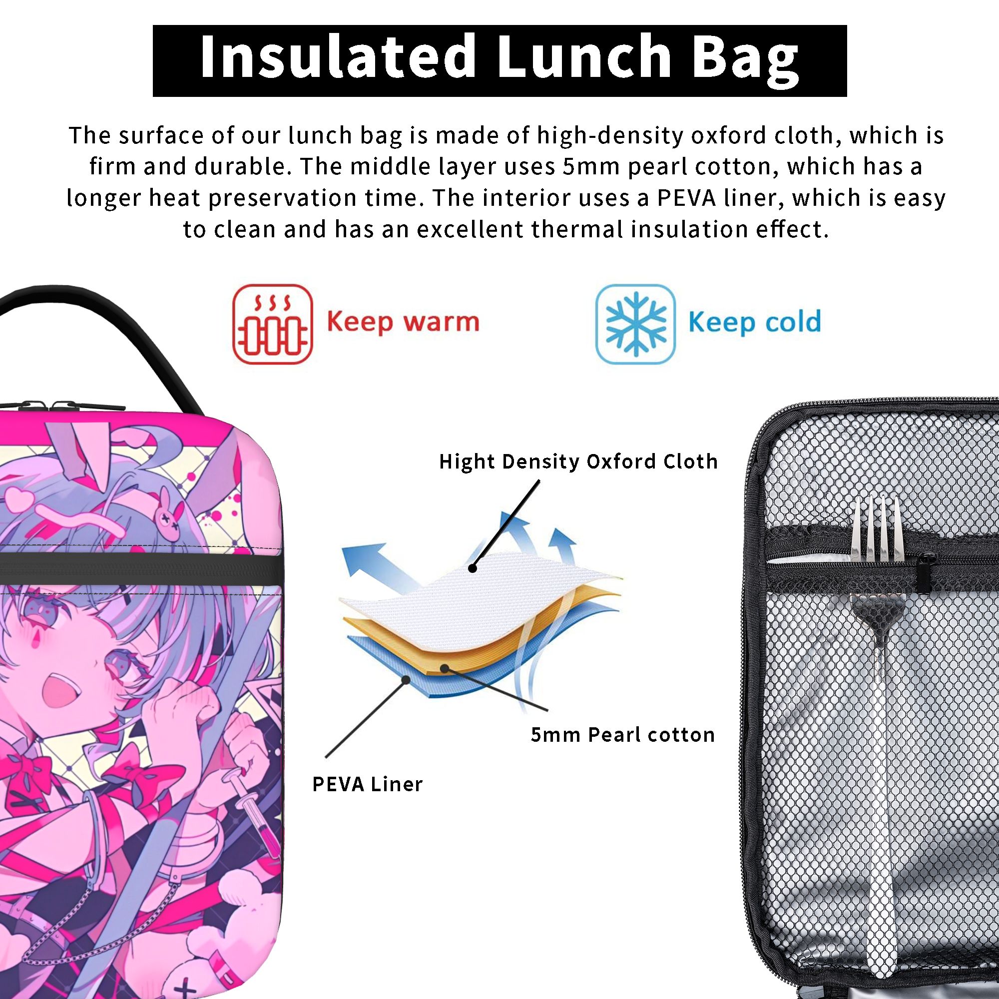Hatsune Miku  Insulated Lunch  - Tote Bag Sublimation 评论和价格