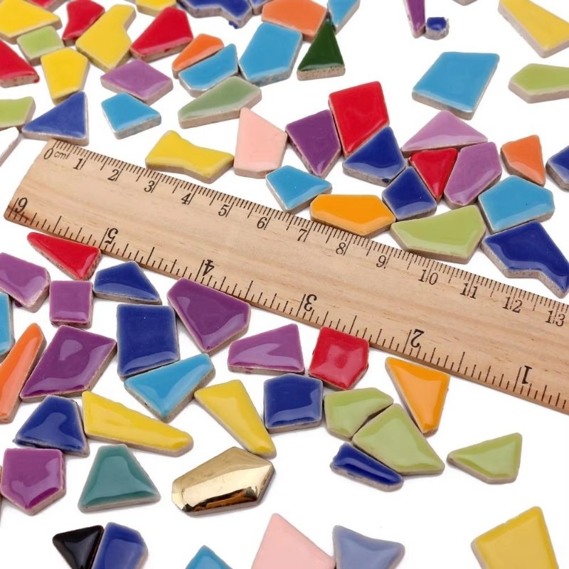 100g Randomly Mixed Colors DIY - Ceramic Tile Blank 评论和价格