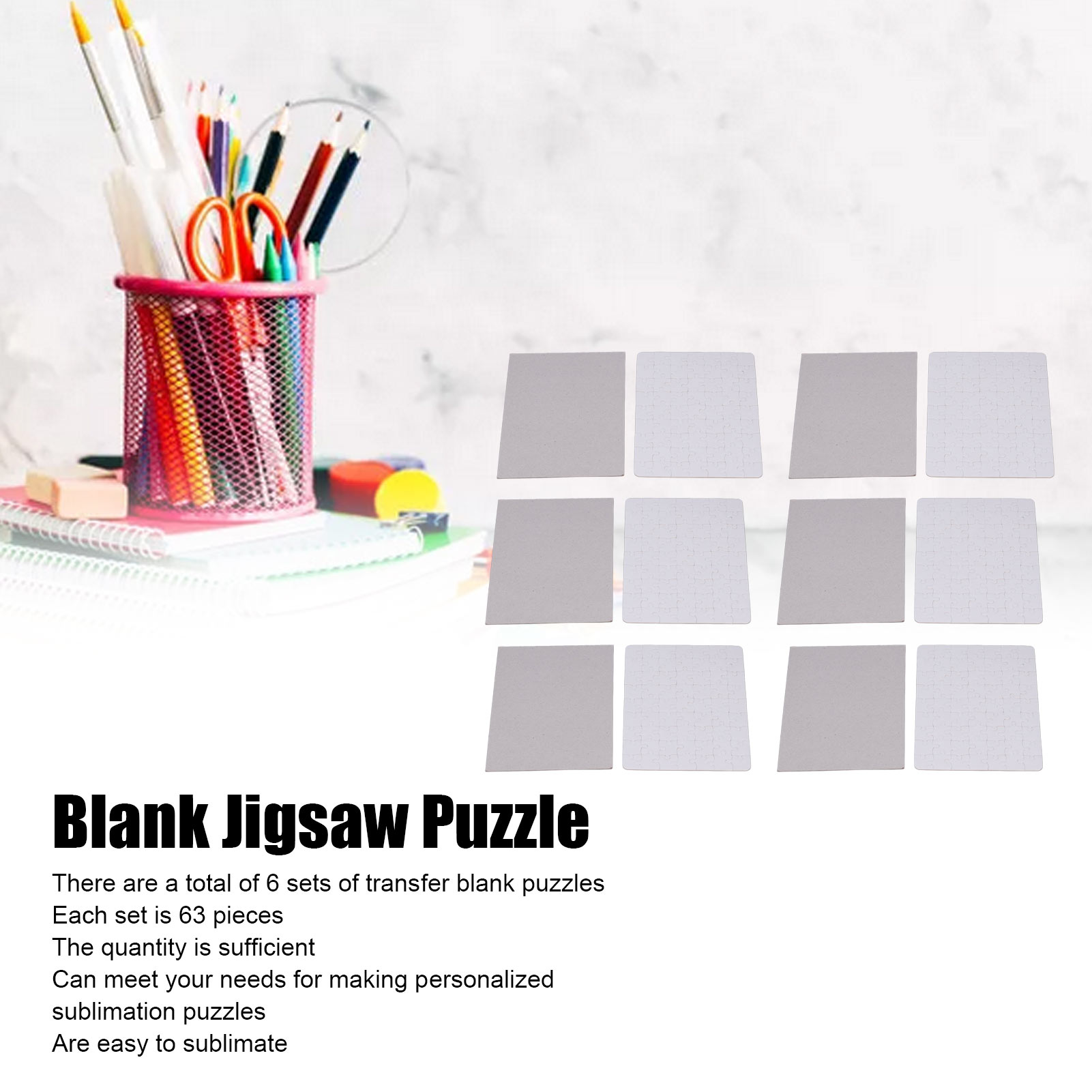 6 Set Blank Puzzles 13x18cm Wh - Puzzle Blank White 评论和价格