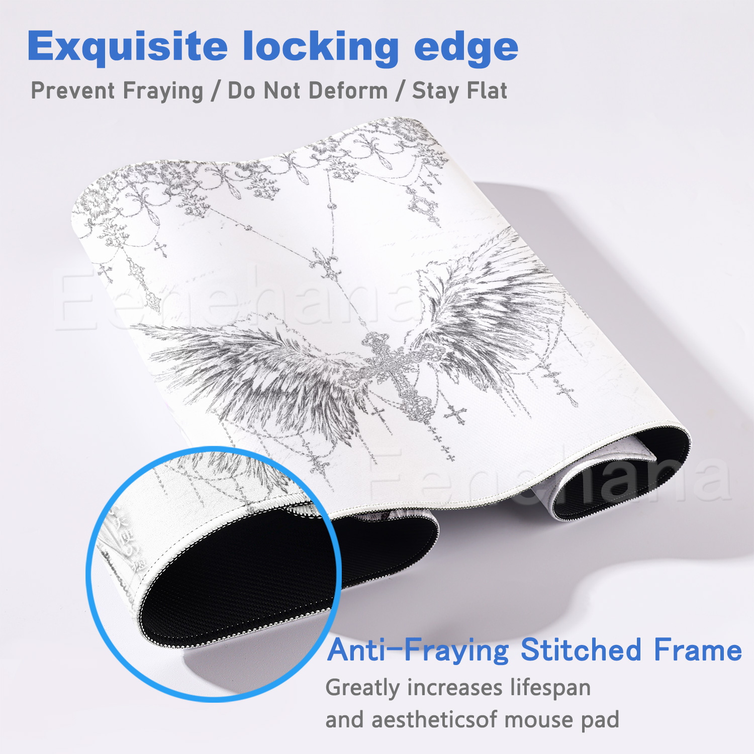 Black White Angel Mouse Pad La - Mouse Pad Blank Sublimation 评论和价格