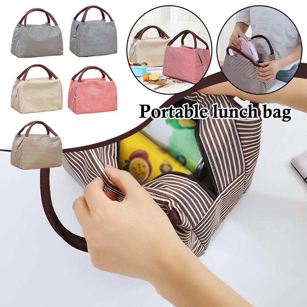 Striped Insulated Lunch Bag Po - Tote Bag Sublimation 评论和价格