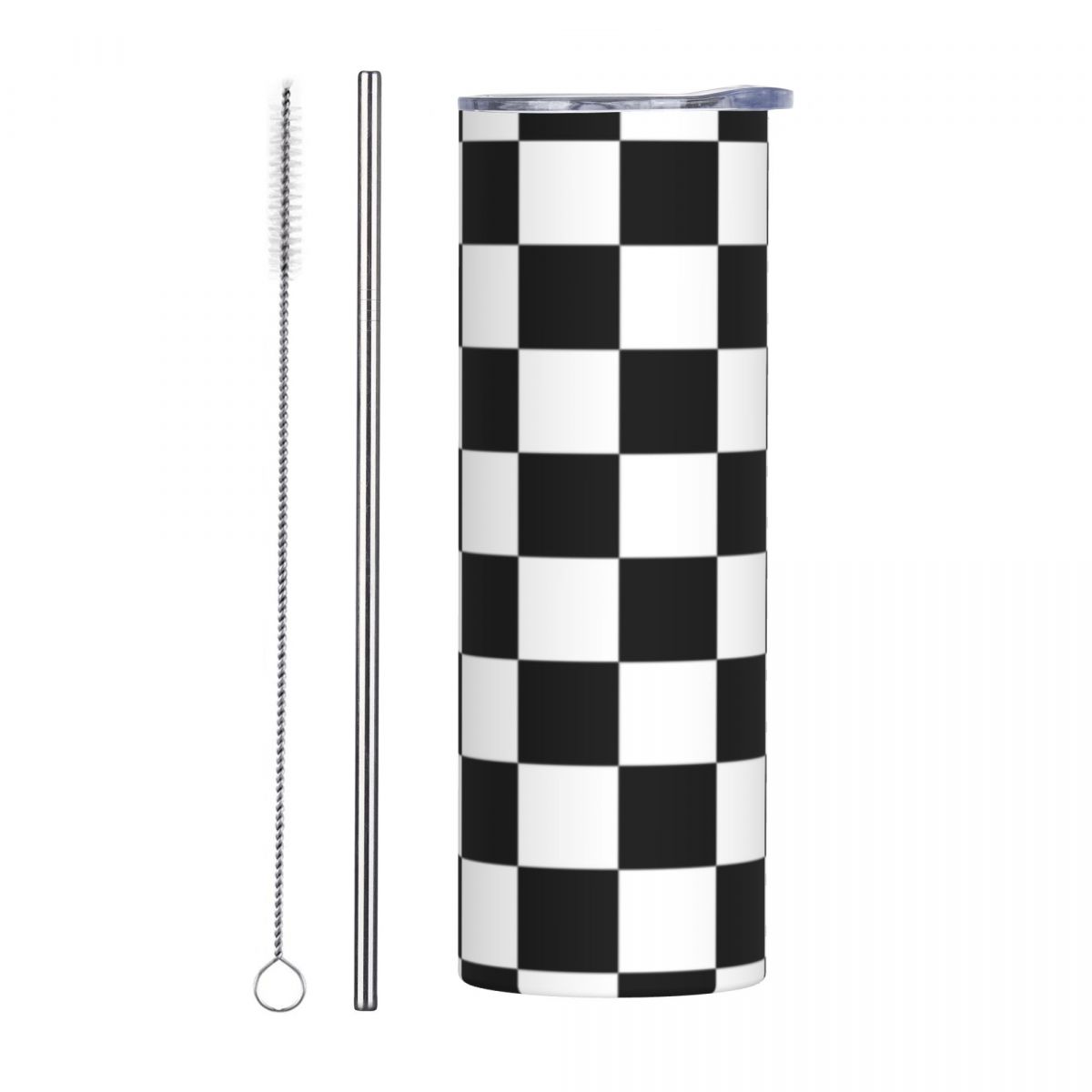 Black And White Checkerboard S - Tumbler 20Oz White 评论和价格