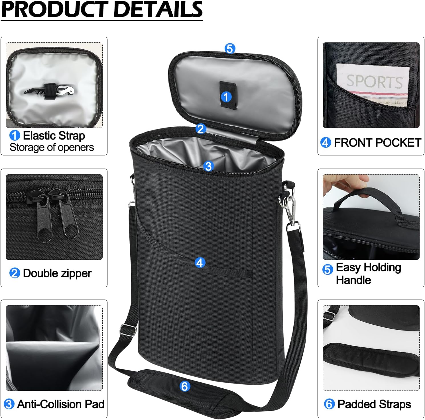 2 Bottle Wine Cooler Bag, Leak - Tote Bag Sublimation 评论和价格