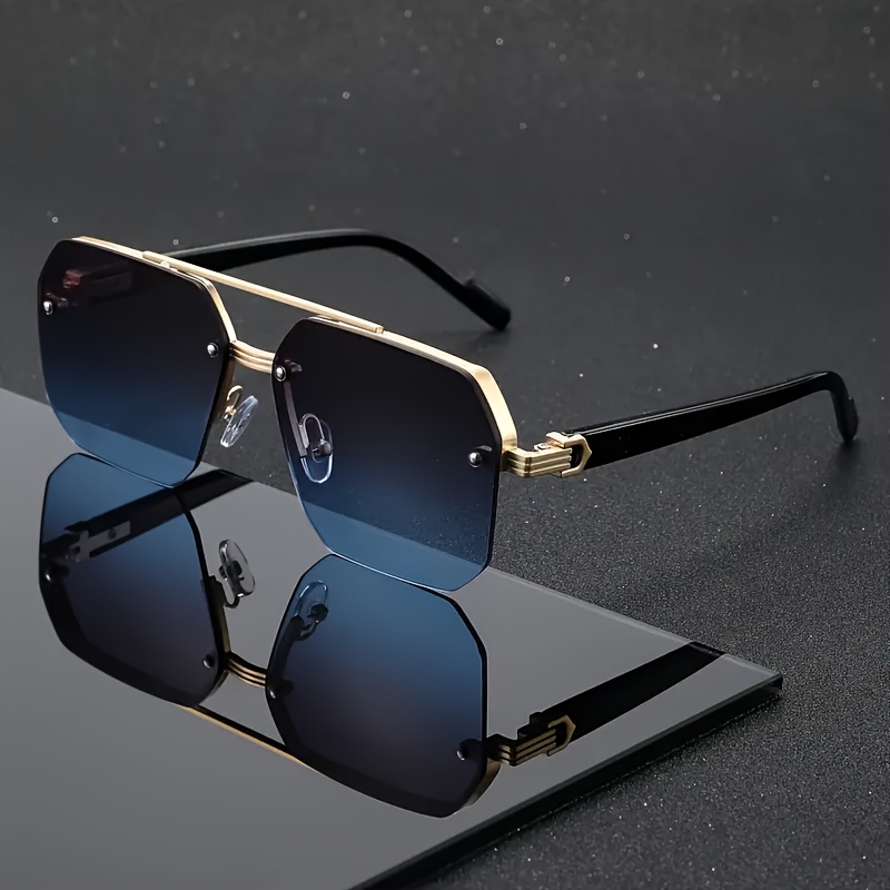 Trendy Double-Bridge Men's Squ - Metal Photo Panel 评论和价格