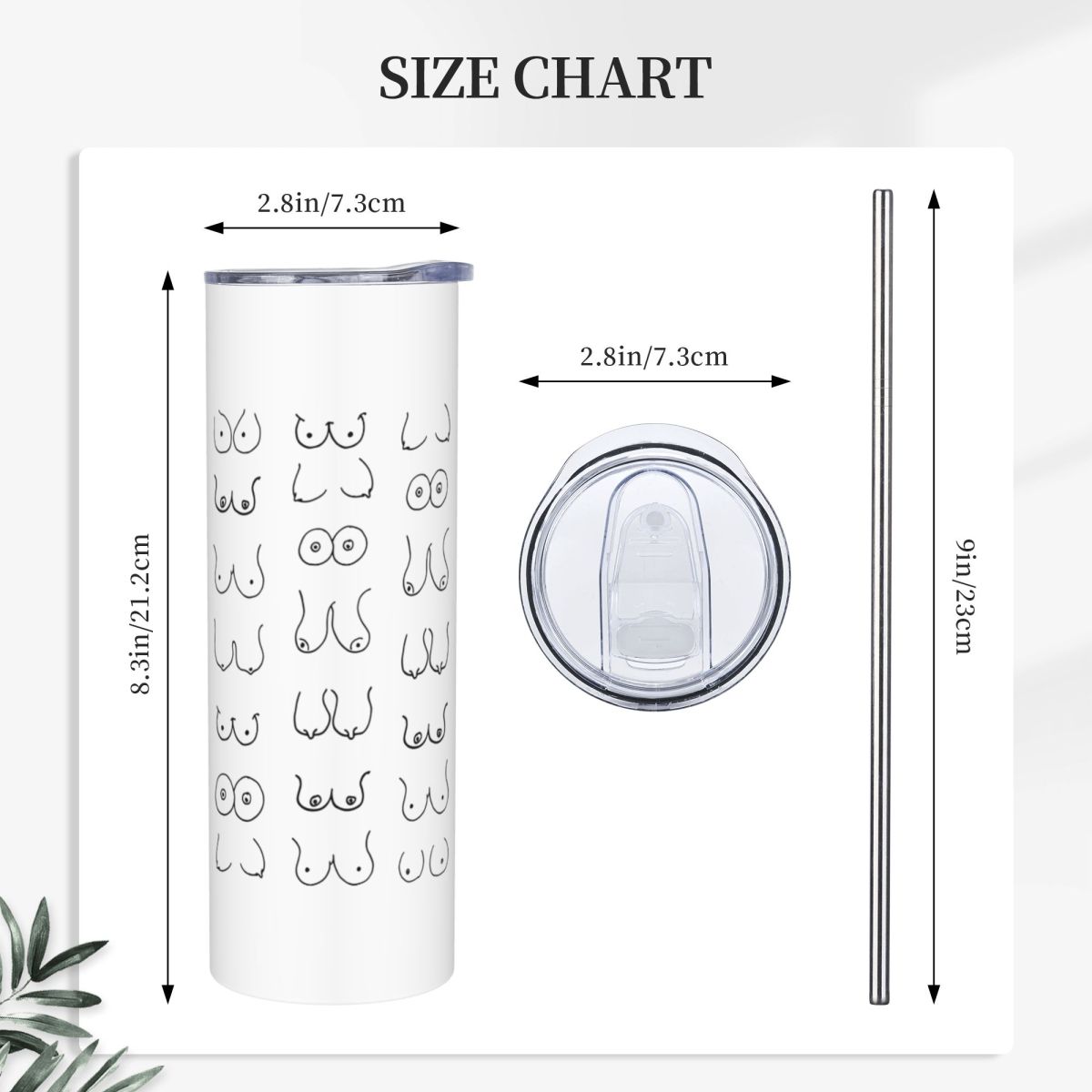 Black And White Tits Drawing S - Tumbler 20Oz White 评论和价格