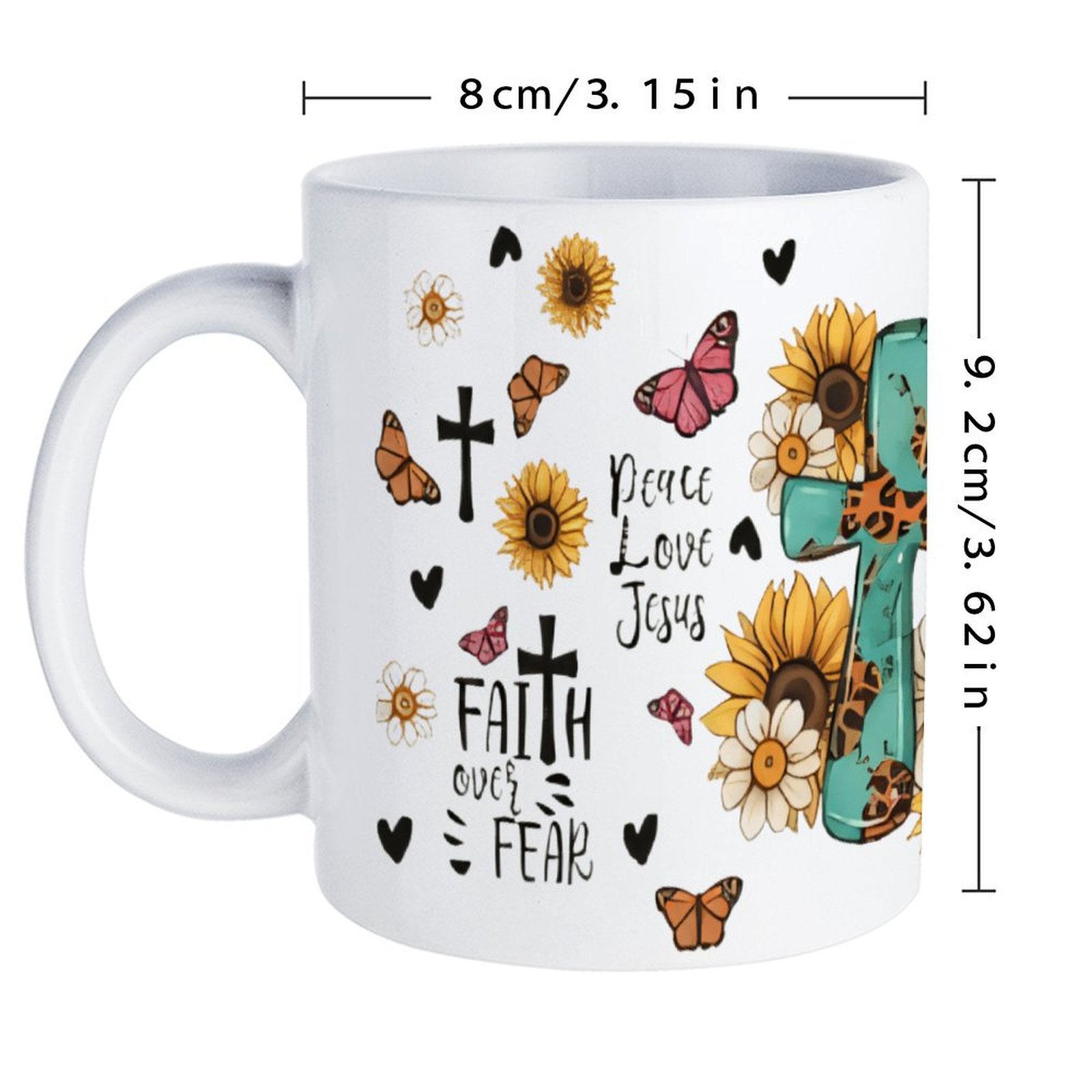 A Cross Surrounded By Sunflowe - Sublimation Mug White 评论和价格