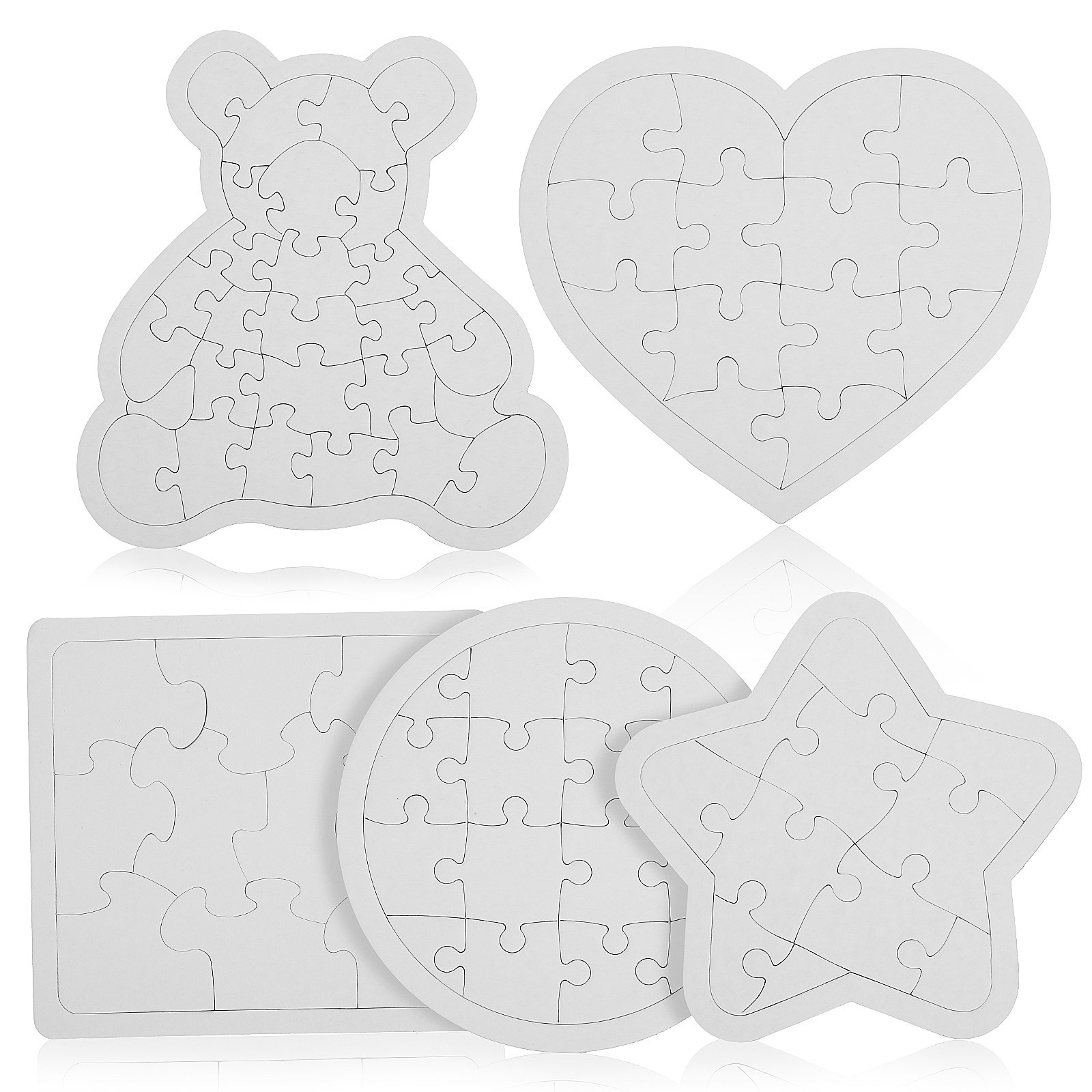 5Pcs White Blank Jigsaw Puzzle - Puzzle Blank White 评论和价格
