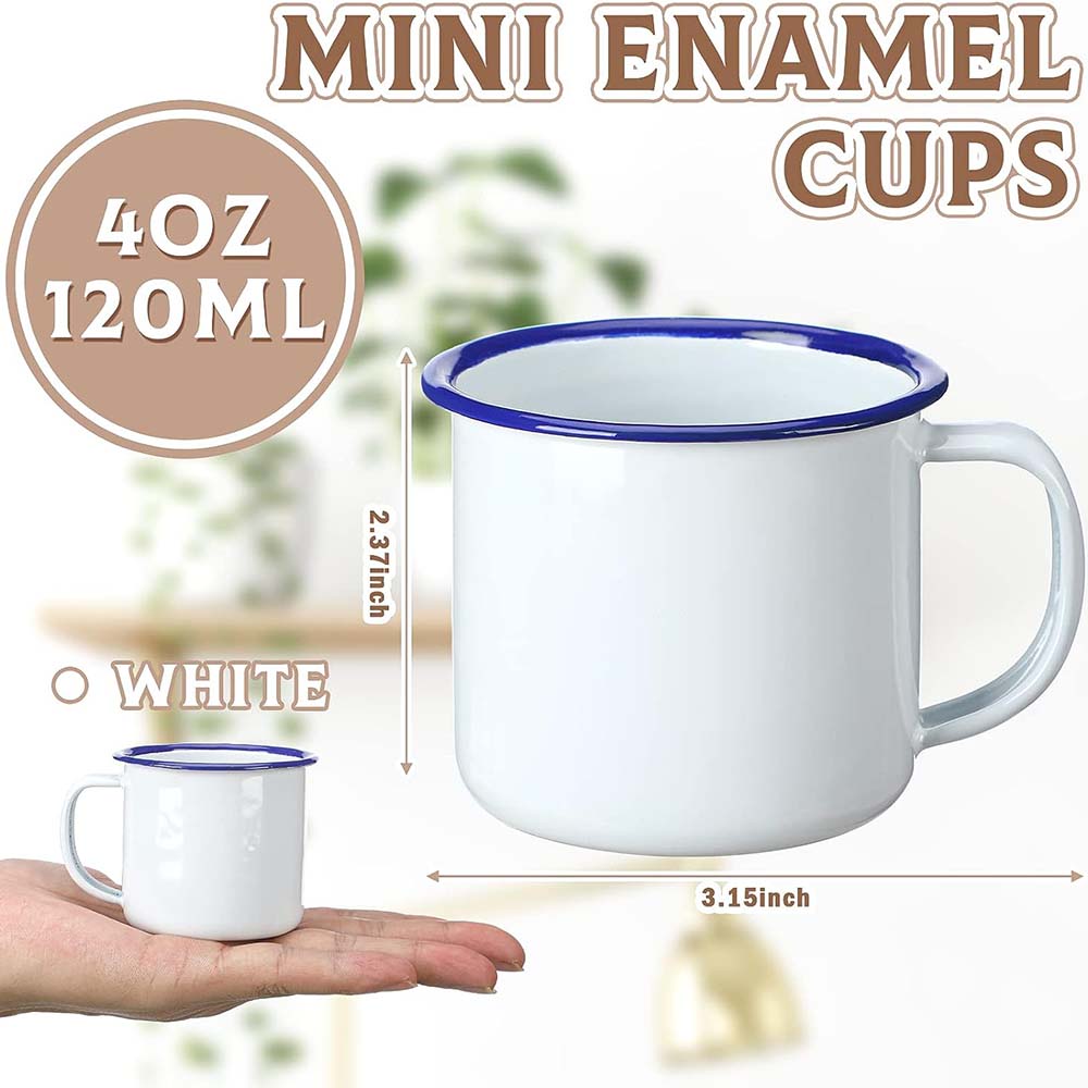 Mini Enamel Camping Coffee Mug - Sublimation Mug White 评论和价格